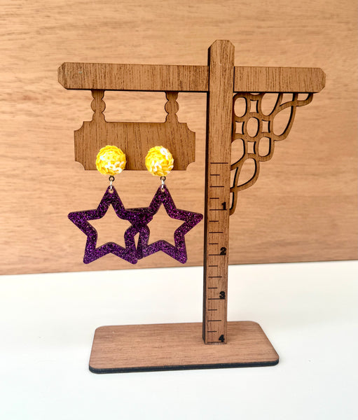 Sequins Topper Glitter Star Earrings