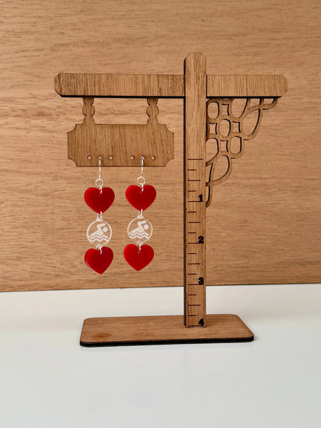 Sports Heart Earrings