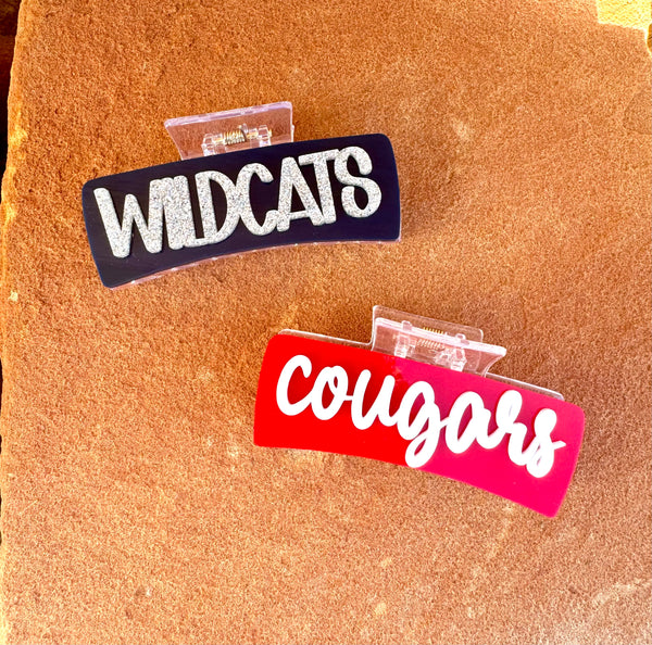 Acrylic School Spirit Hair Claw Clips
