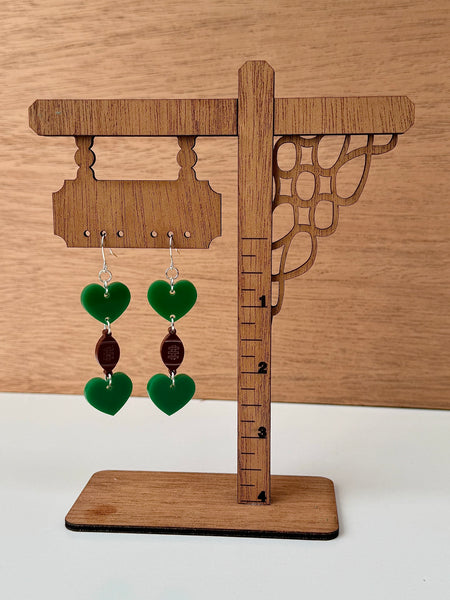 Sports Heart Earrings