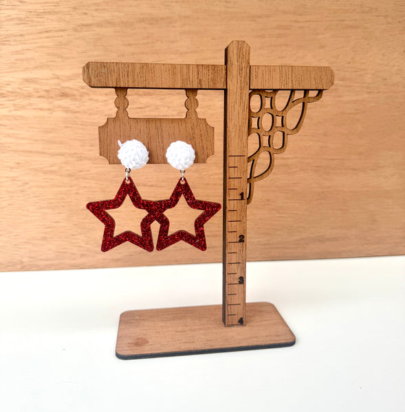 Sequins Topper Glitter Star Earrings