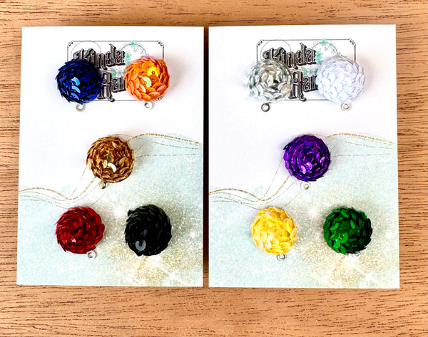 Sequins Topper Doubler Layer Word Earrings