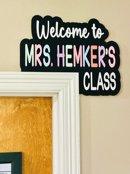 School Door Corner Sign