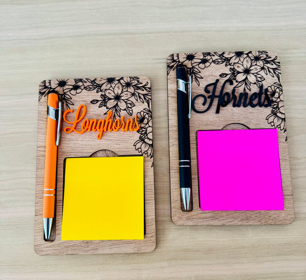 Floral Notepad holder & Pen set