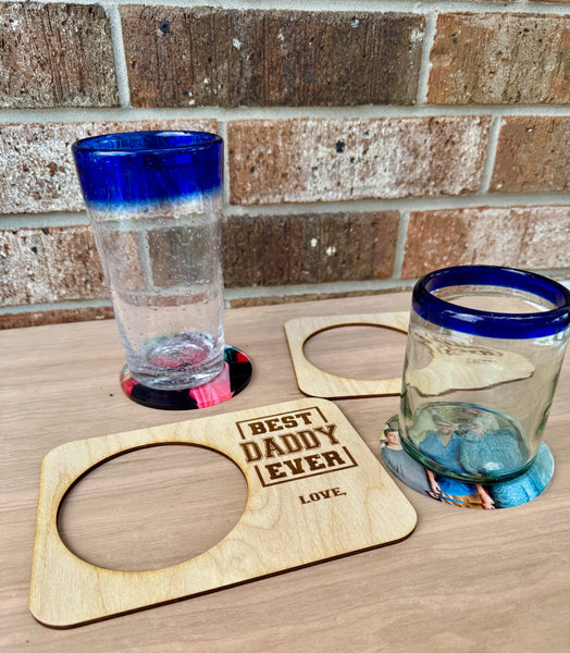 Father's Day Photo Coaster Card