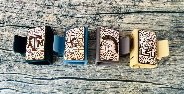 Leather Engraved Mascot Claw Clips