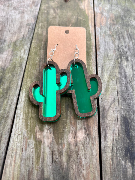 Double Layer Cactus Earrings