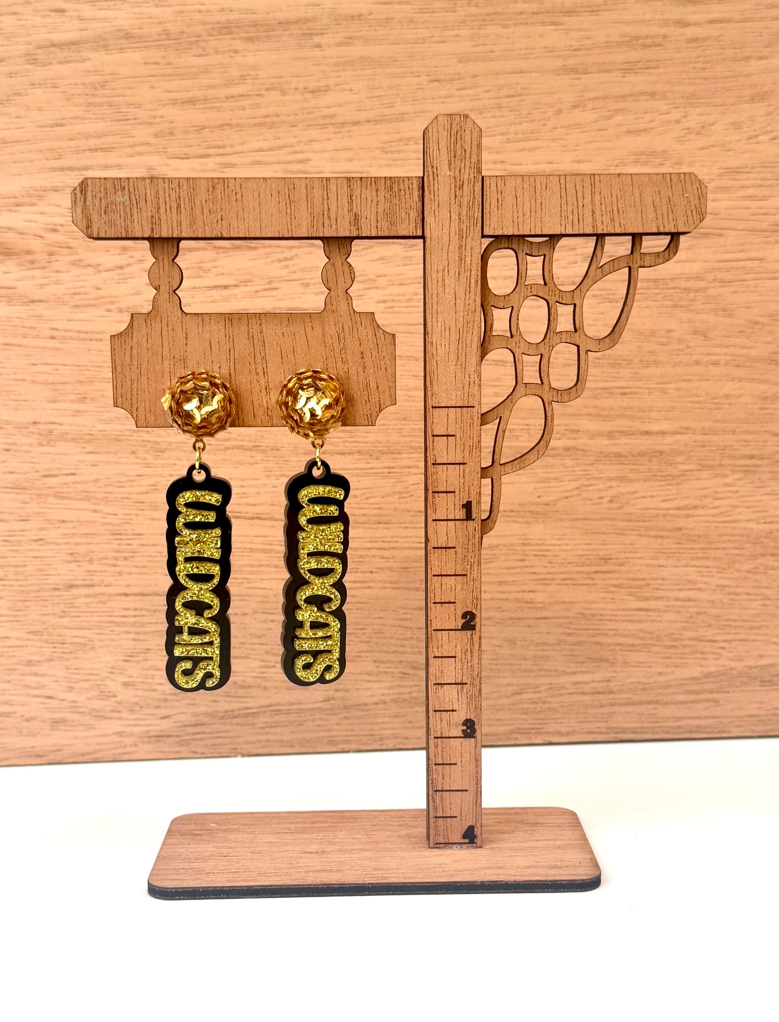 Sequins Topper Doubler Layer Word Earrings