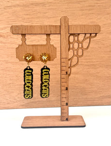 Sequins Topper Doubler Layer Word Earrings