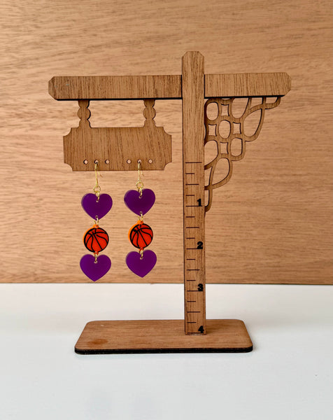 Sports Heart Earrings