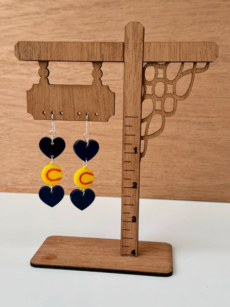 Sports Heart Earrings