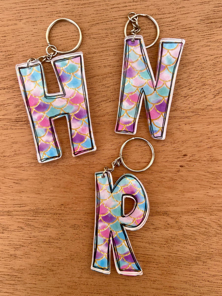 Printed Initial Keychains