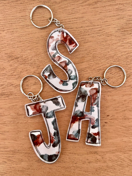 Printed Initial Keychains