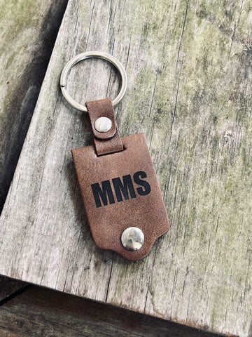Leather Engraved Picture Keychain