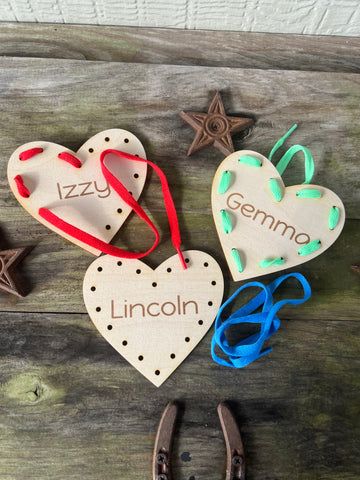 Personalized Heart Lacing Card