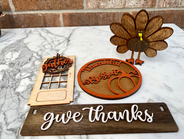 Give Thanks Tier Tray or Wagon Set