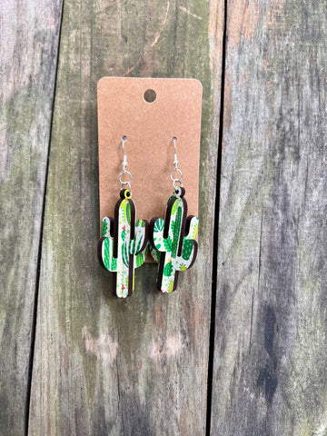 3D Cactus Earrings